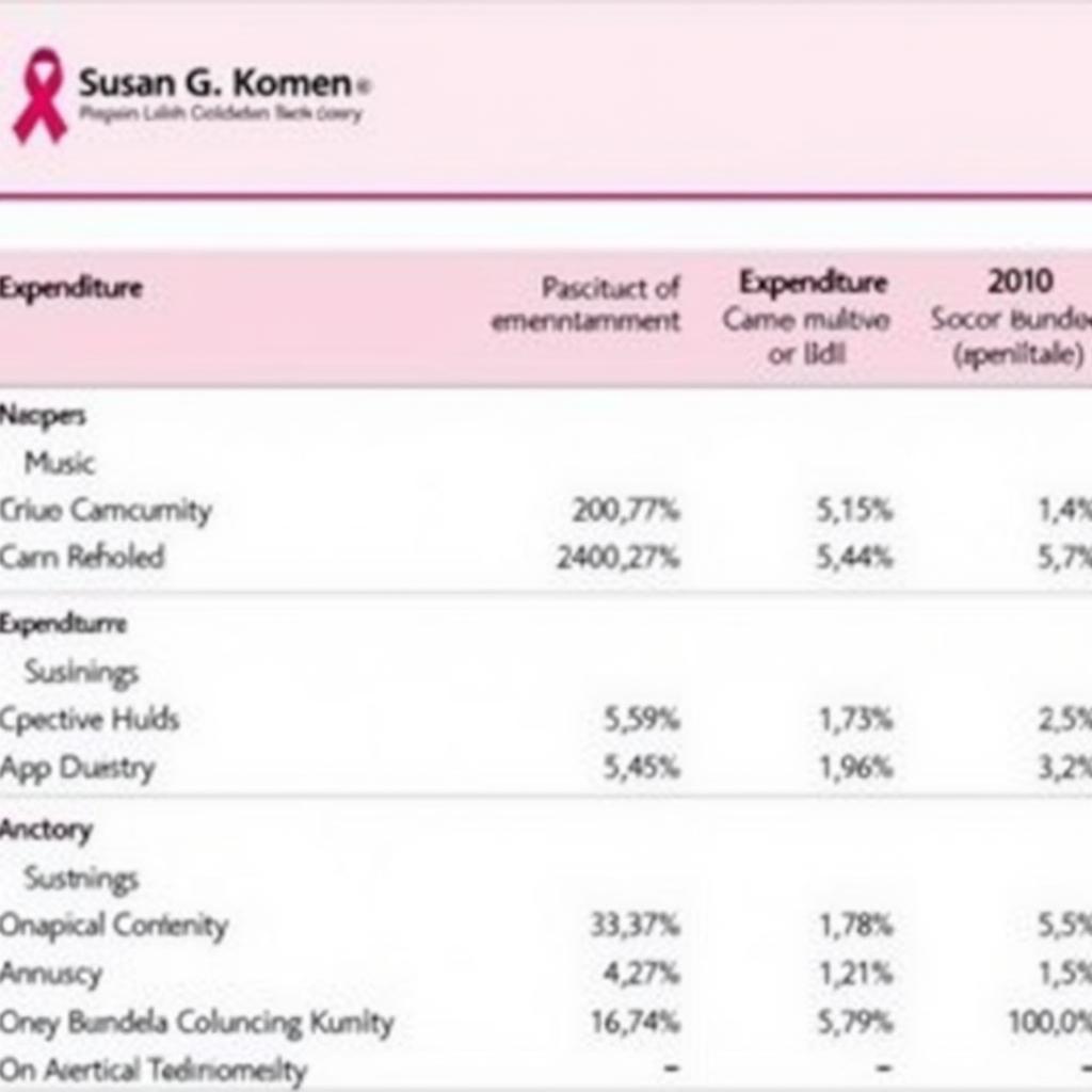 Susan G. Komen financial transparency report snapshot