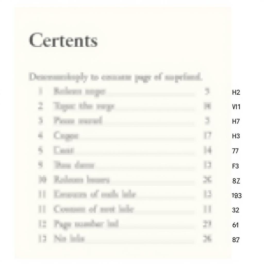 Effective Table of Contents Structure