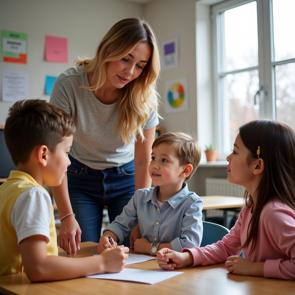 Teacher Facilitating Group Discussion