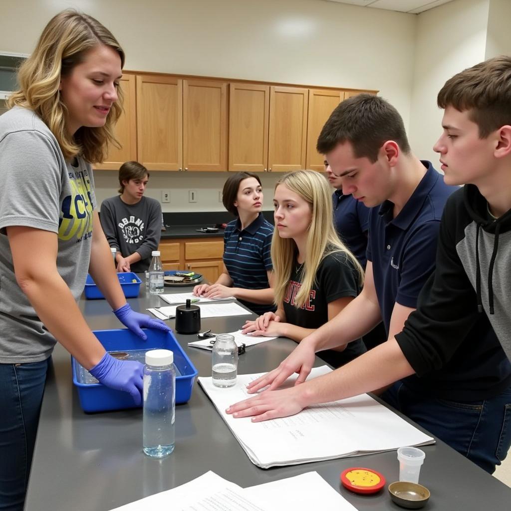 Teacher Leading Science Experiment