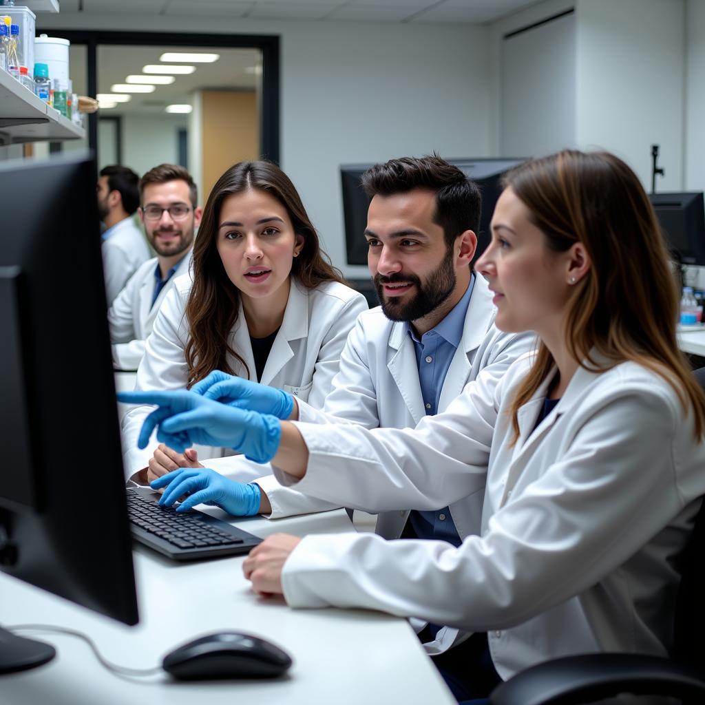 Team of Researchers Collaborating in a Lab