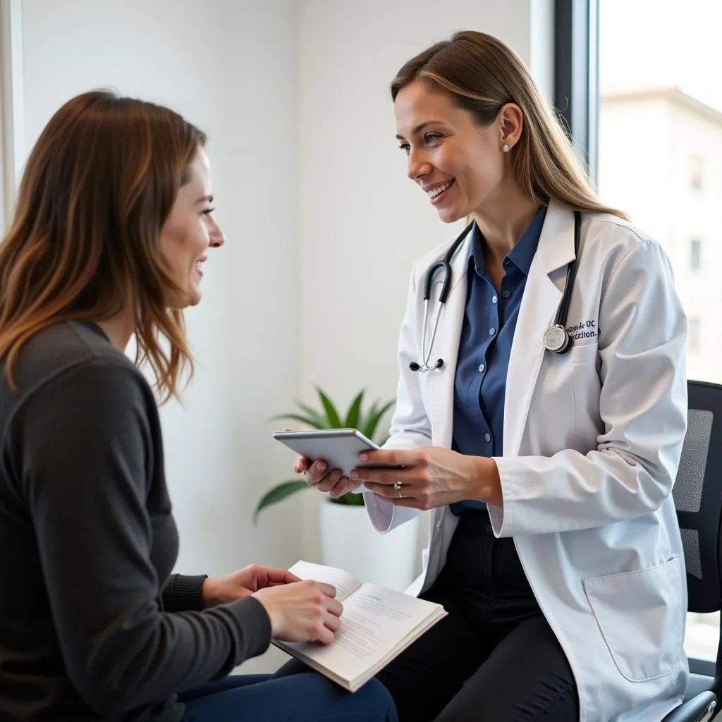 Doctor and patient discussing treatment options at Texas Oncology