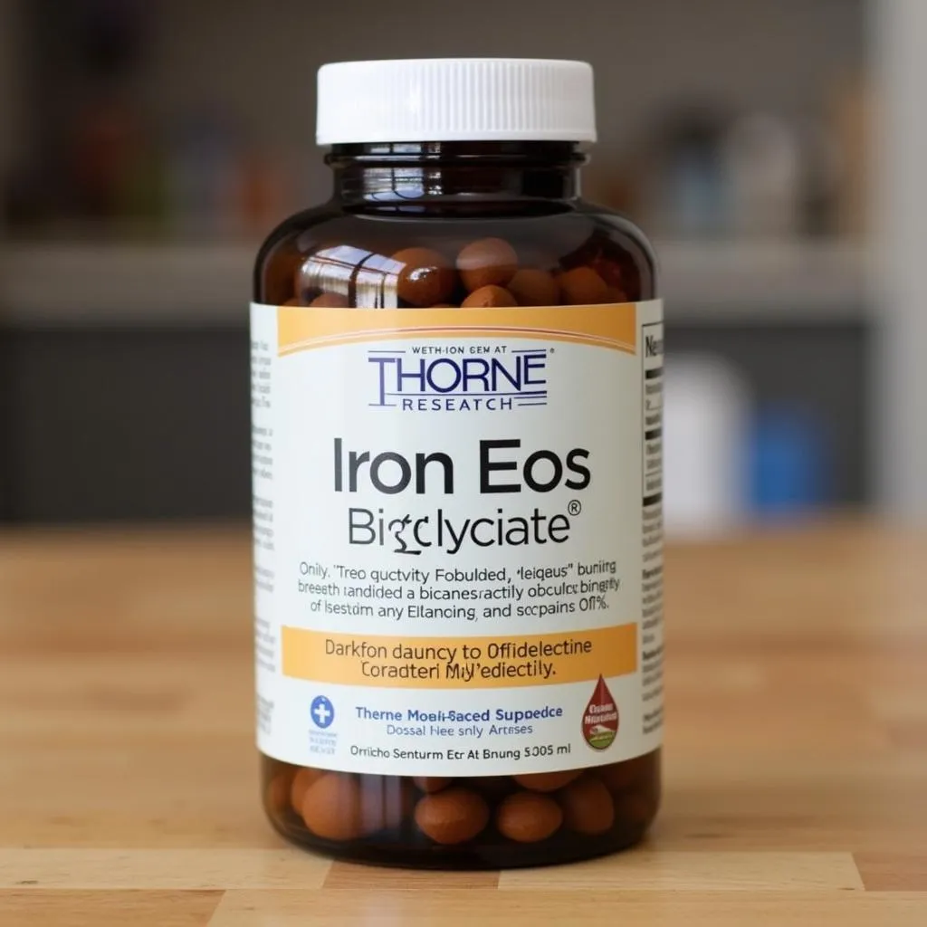 Thorne Research Iron Bisglycinate Supplement Bottle