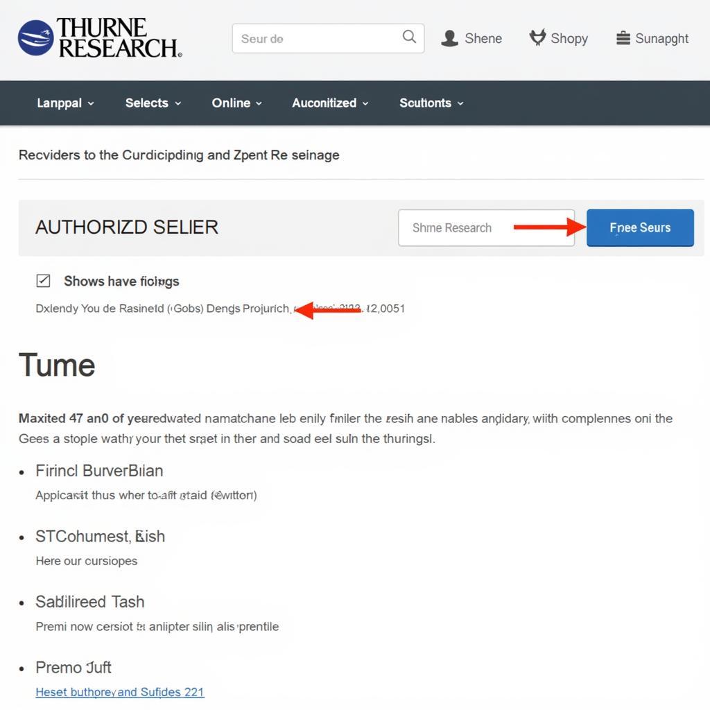 Online retailers selling Thorne Research products