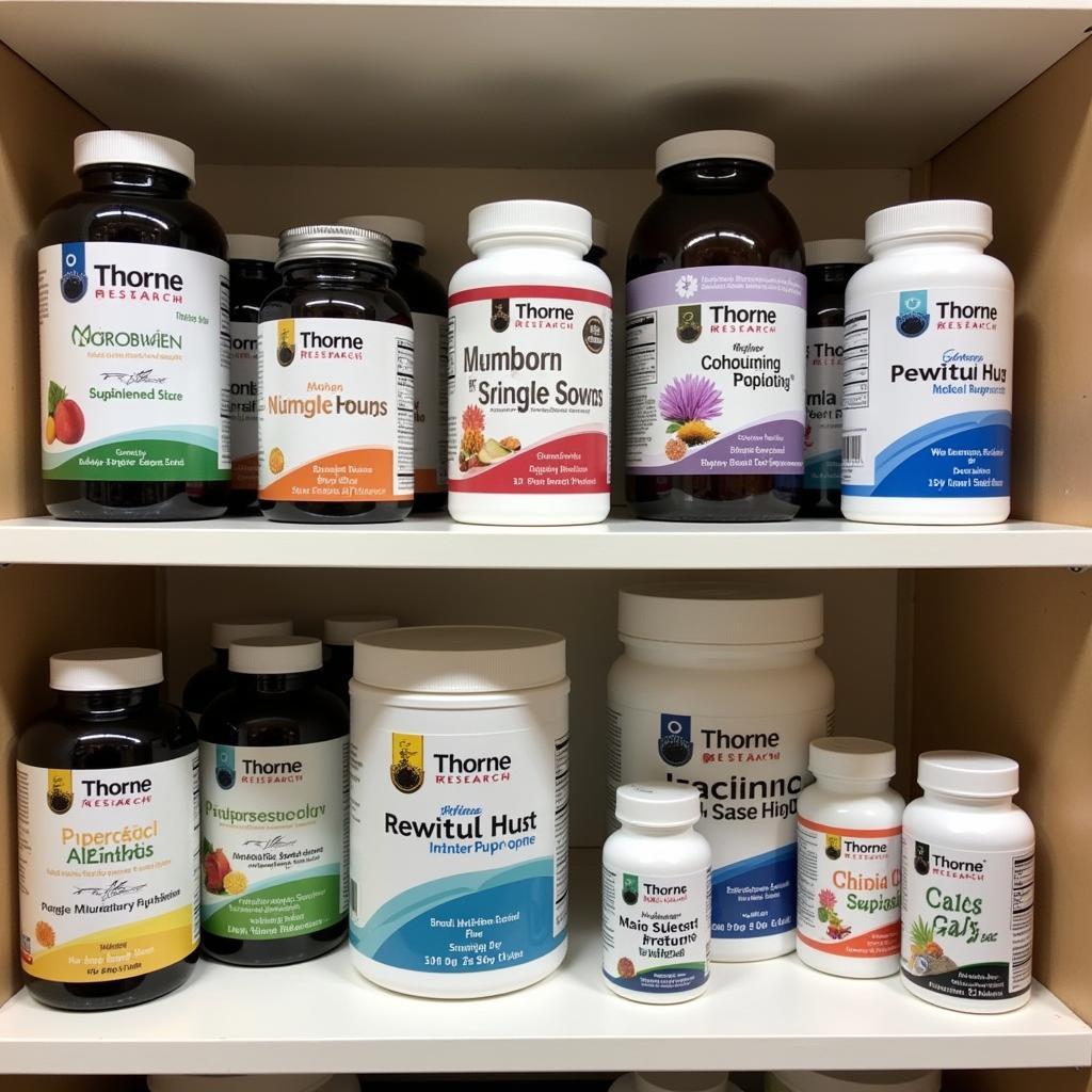 Thorne Research products on a shelf