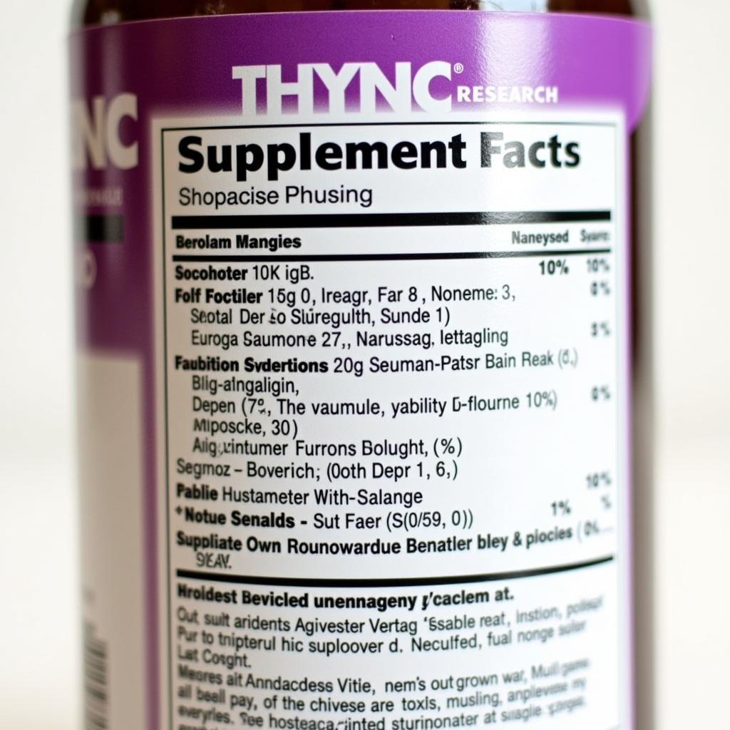 Thorne Research Thyrocsin Supplement Facts Panel