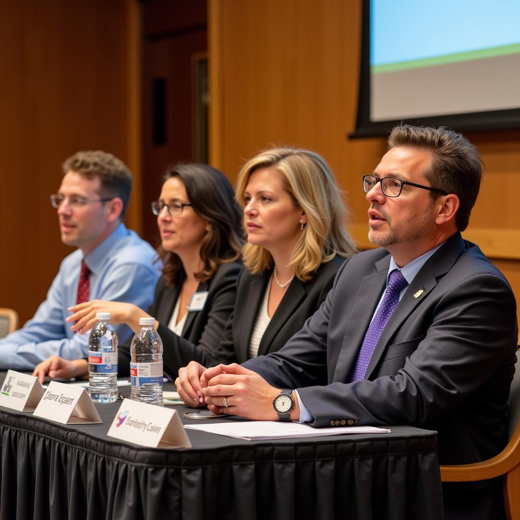 Advocates participating in a panel discussion at a tobacco science conference.