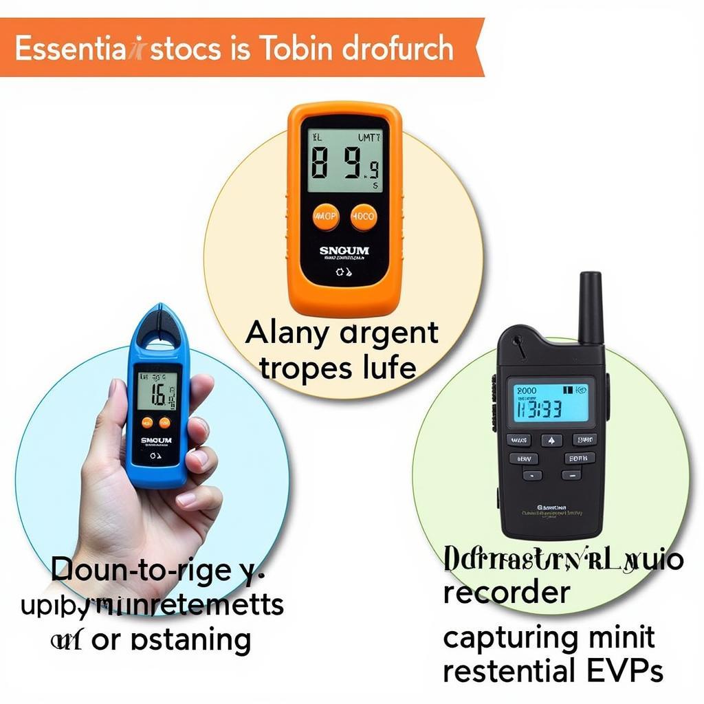 Paranormal Investigation Equipment: EMF Meter, Thermometer, Audio Recorder