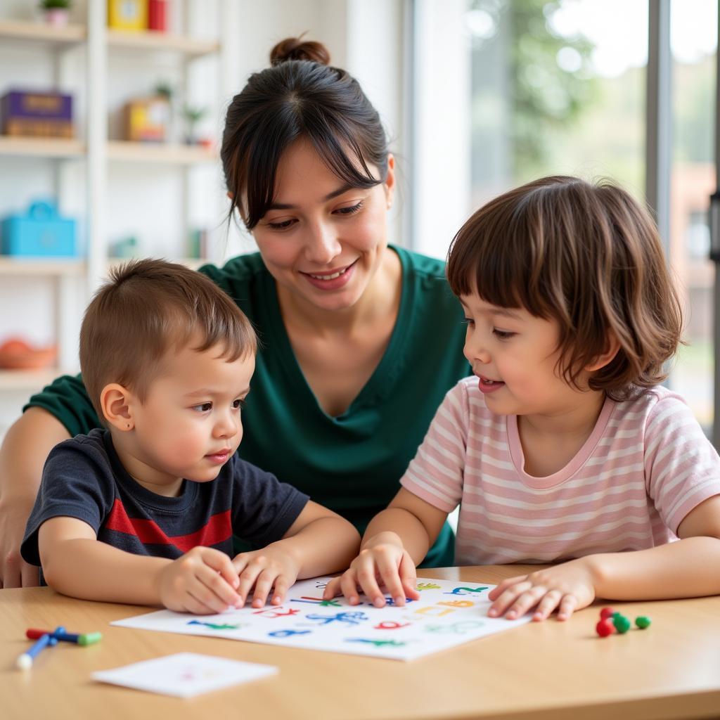 Children Engaging in a T.R.A.C. Therapy Session