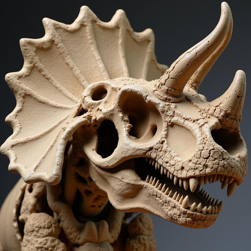 Fossilized Skull of a Triceratops