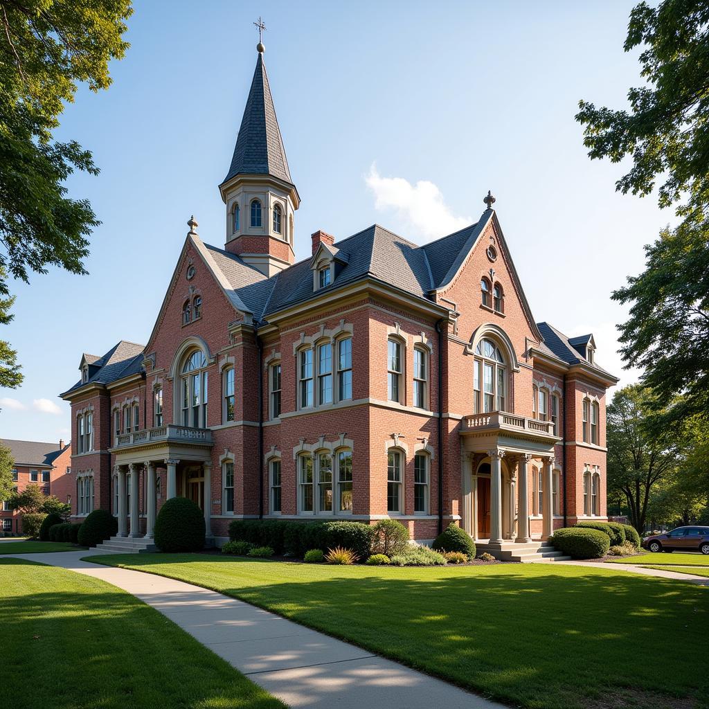 The imposing facade of the Tyler Research Institute building