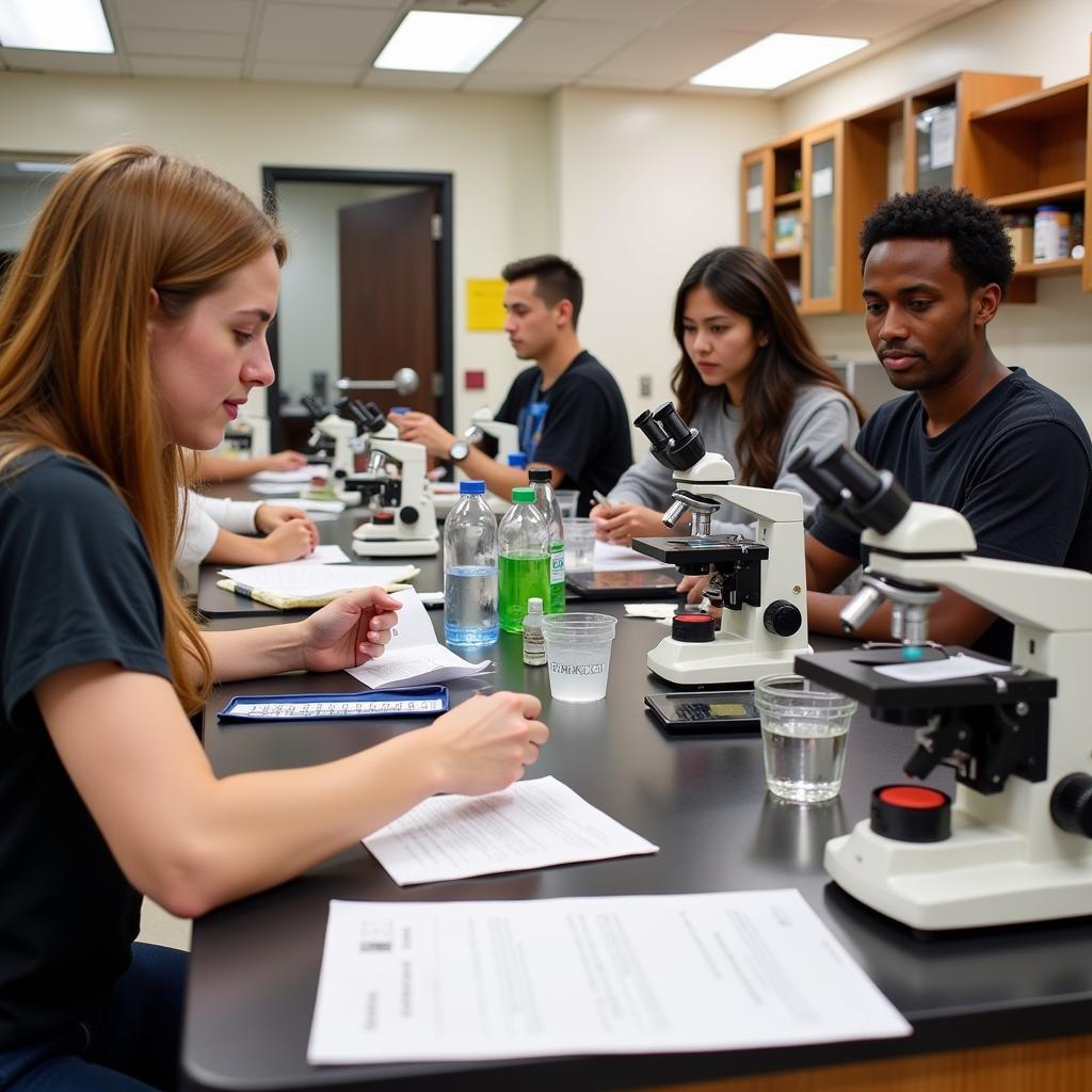 Students conducting research in a UCR laboratory