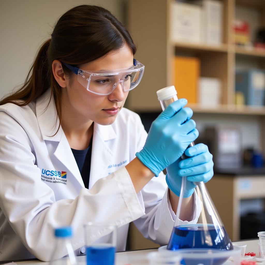 UCSB Student Researcher in the Lab