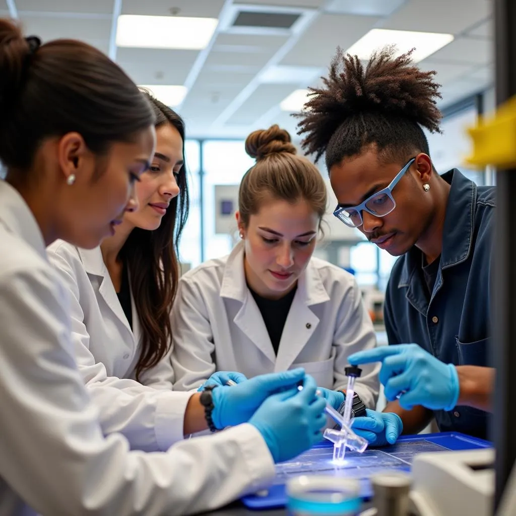 UCSB Summer Research Academy Students in Lab