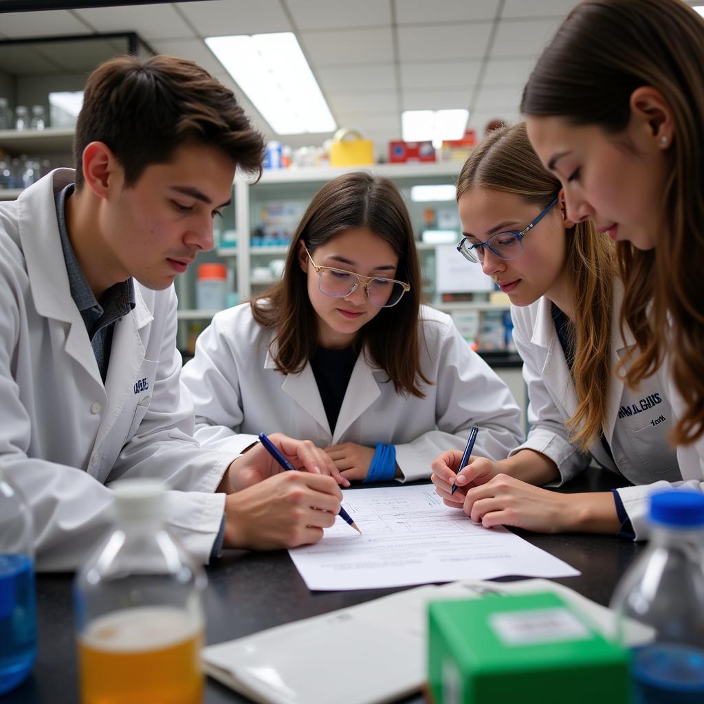 Students conducting research in a UCSD laboratory