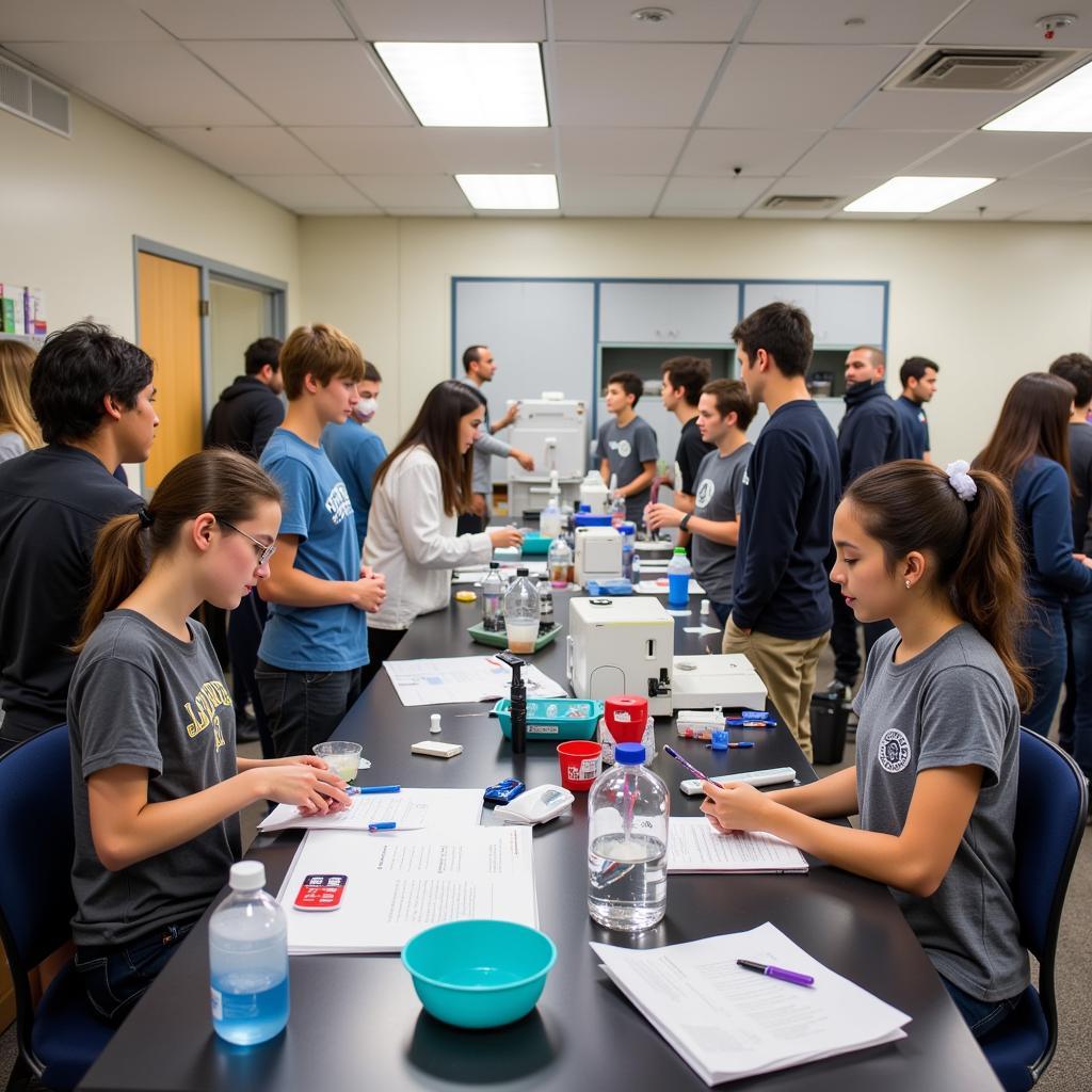 Students conducting research in a UCSF laboratory