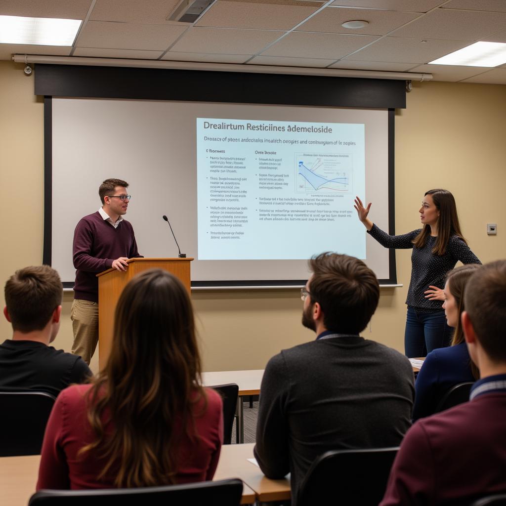 A student presenting their research findings at the UCSF Summer Research Symposium