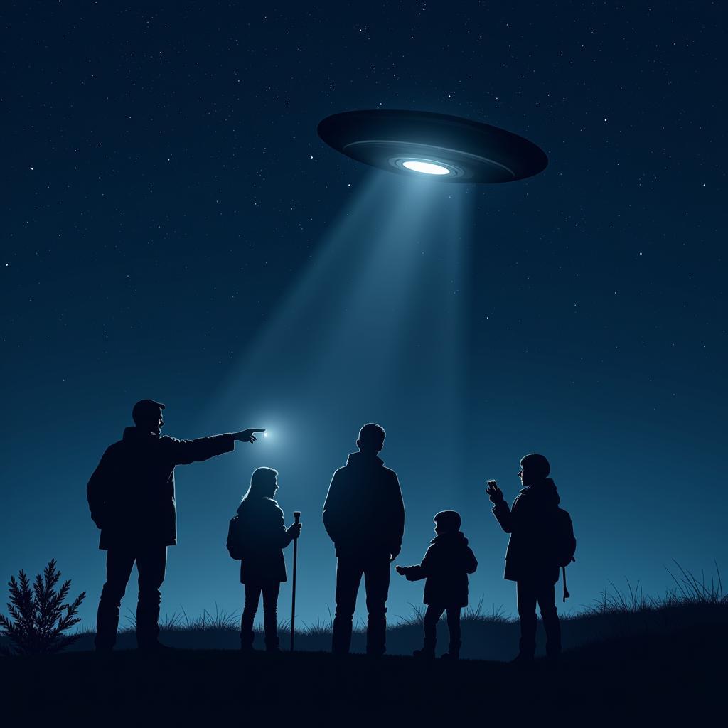 UFO Investigation Team Examining Night Sky