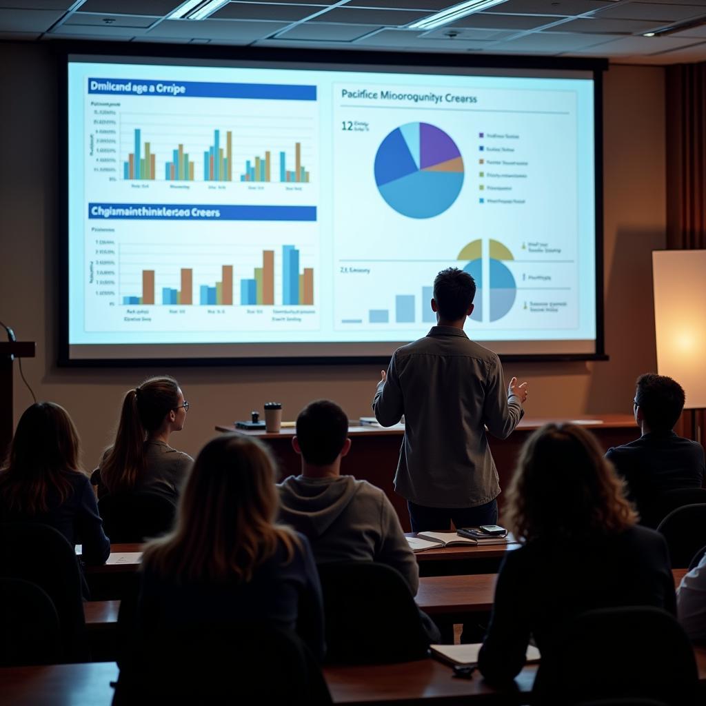 A researcher presenting their findings at a UMass Medical School symposium