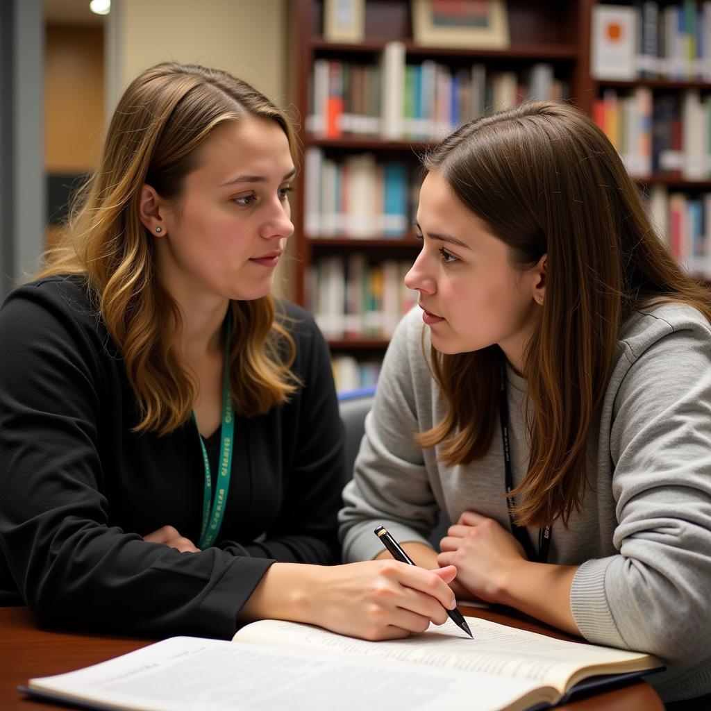 Professor mentoring student researcher