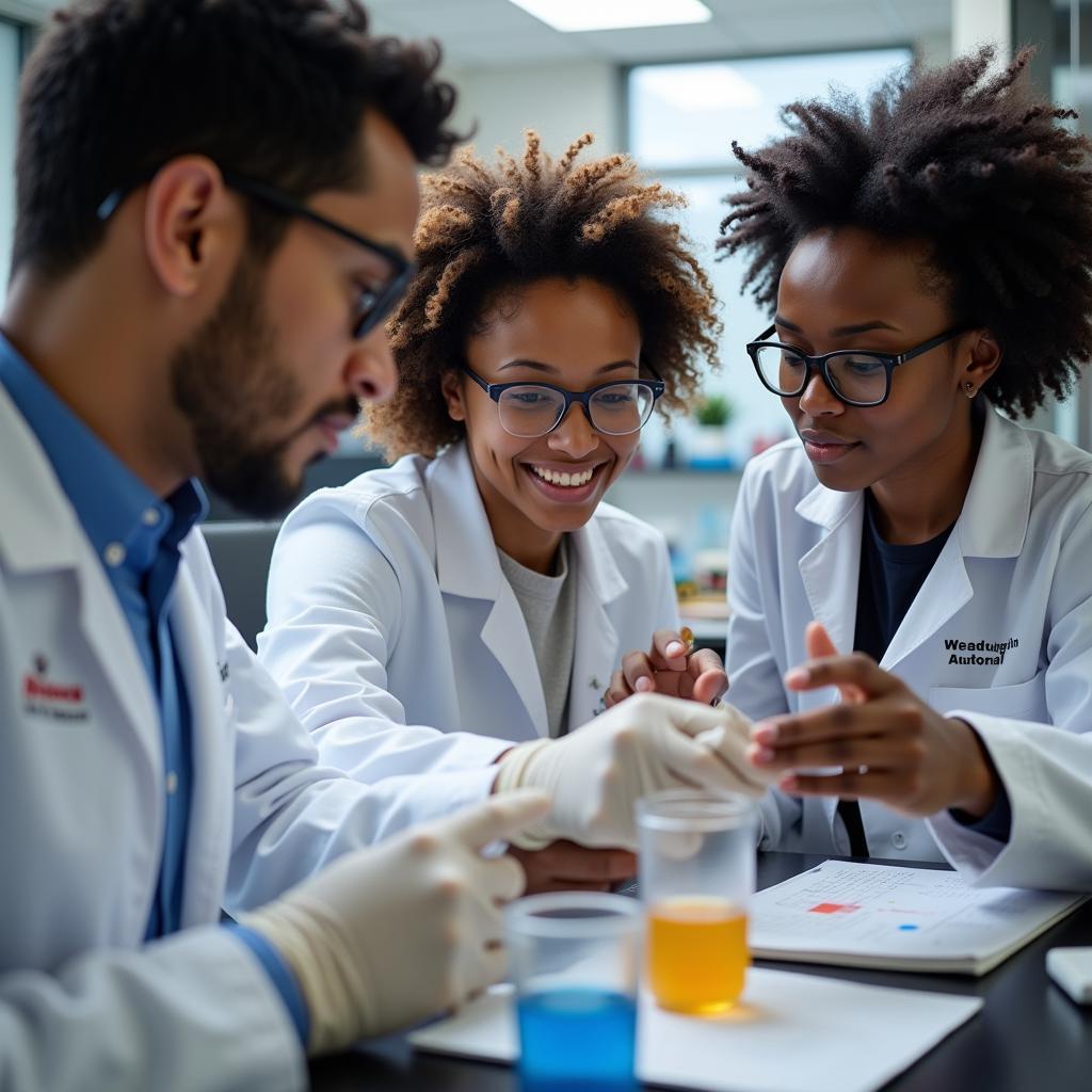 Researchers collaborating in UMBC Technology Research Center