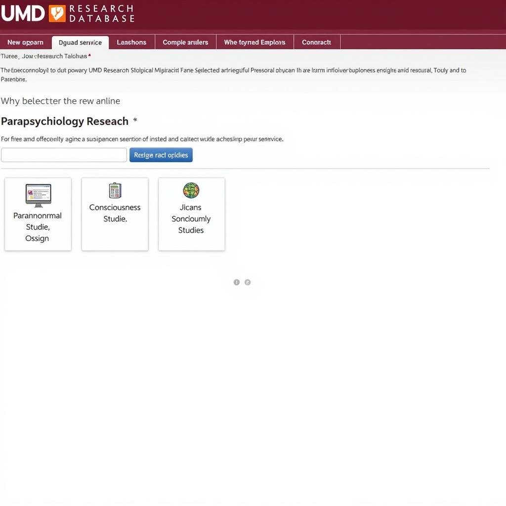 UMD Research Database Homepage