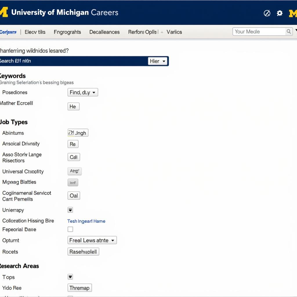 The University of Michigan Careers website homepage