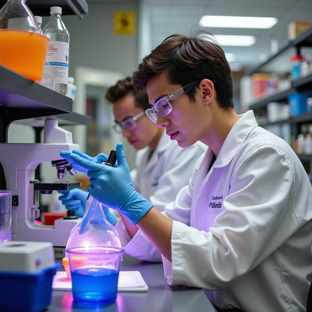 MSU student conducting research in a lab