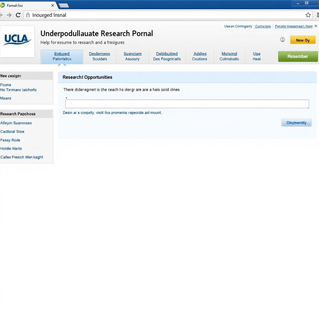 UCLA Undergraduate Research Portal homepage