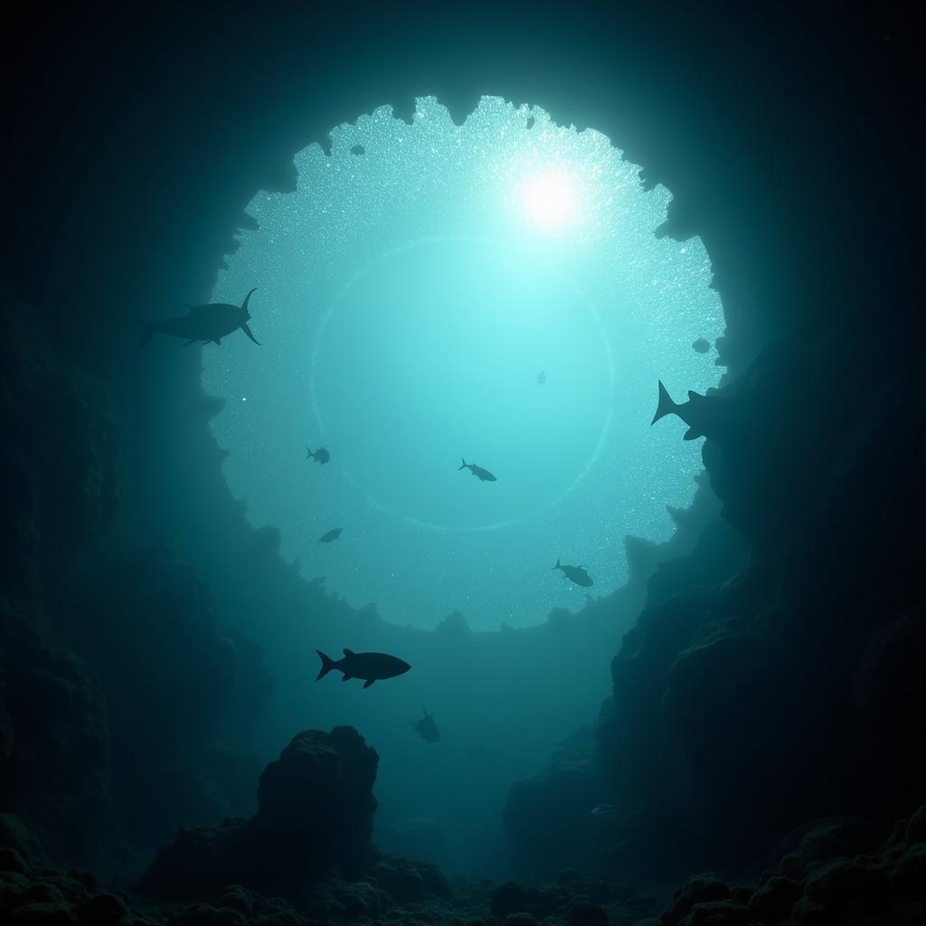 Underwater Portal in the Ocean Depths