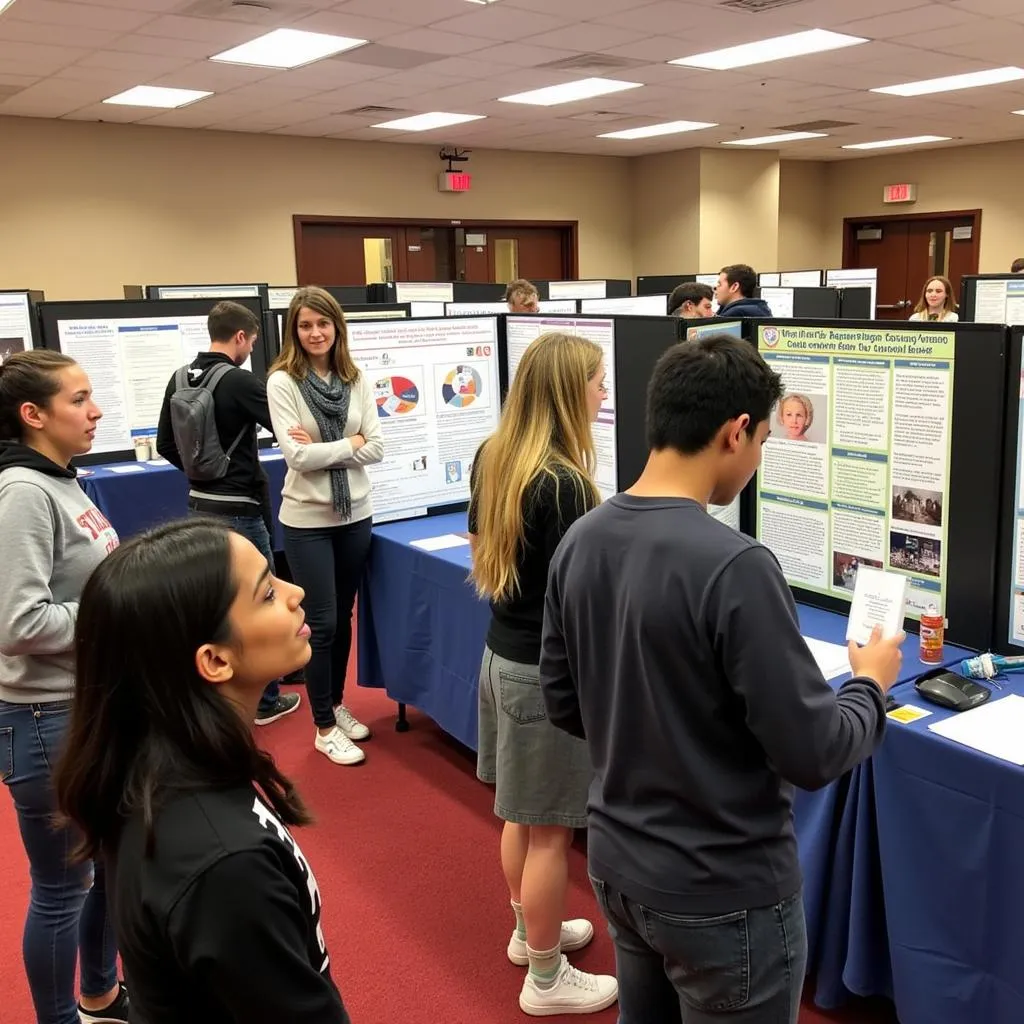 UNH students presenting research at the URC