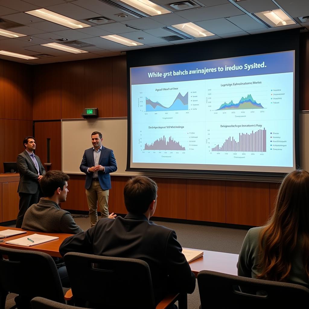 AI researchers presenting their findings at University at Buffalo