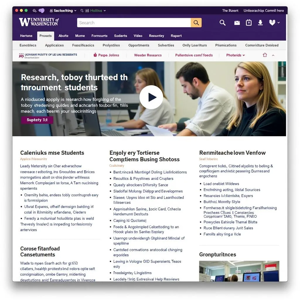 University of Washington research website