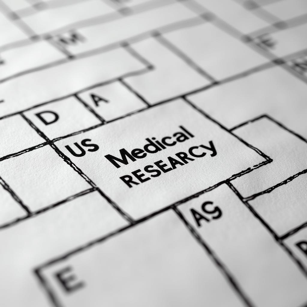 A crossword puzzle with "US Medical Research Agency" as a clue