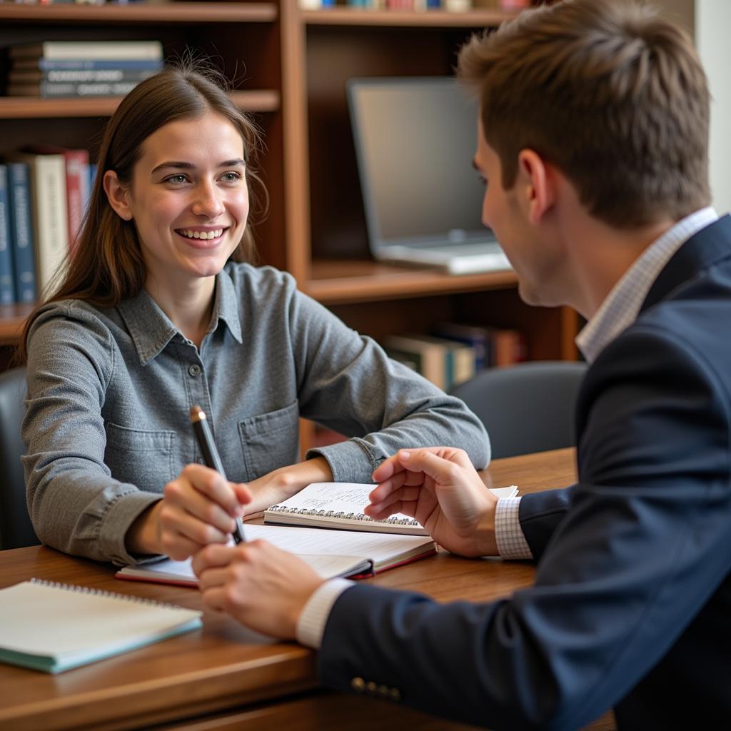 USC student meeting with faculty research mentor