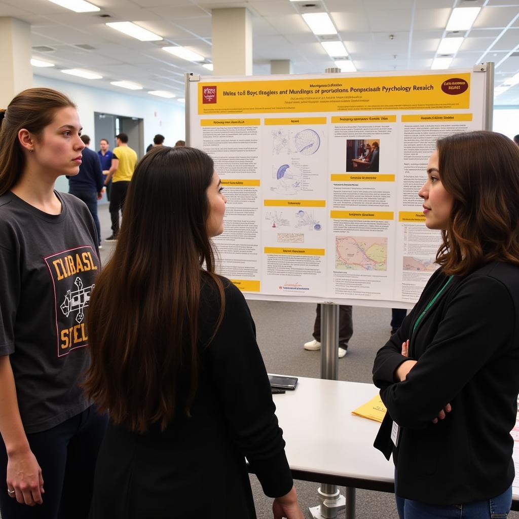 Student presenting their psychology research at USC