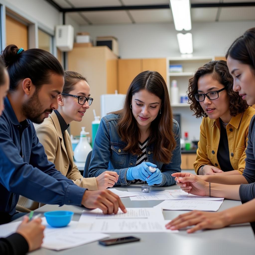 UT Austin researchers collaborating on a project