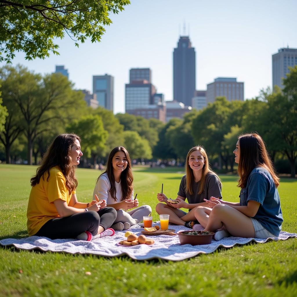 Students enjoying the city of Austin during the UT Austin summer research program