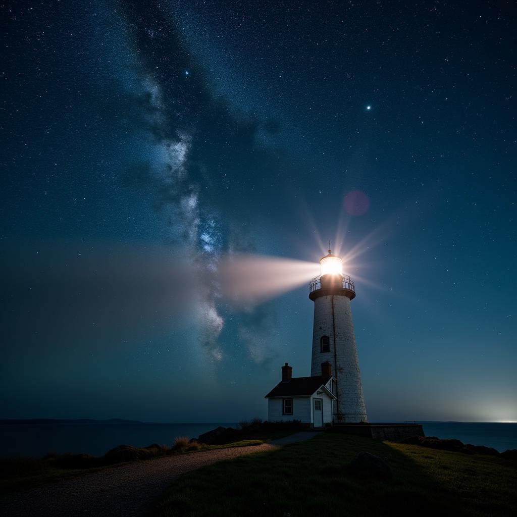 Utah Lighthouse Under Night Sky with Potential Paranormal Activity