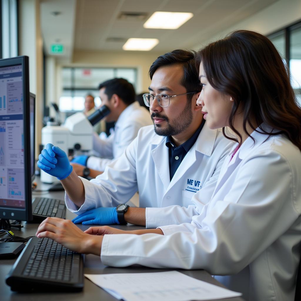 Researchers Collaborating at UTRGV Biomedical Research Building