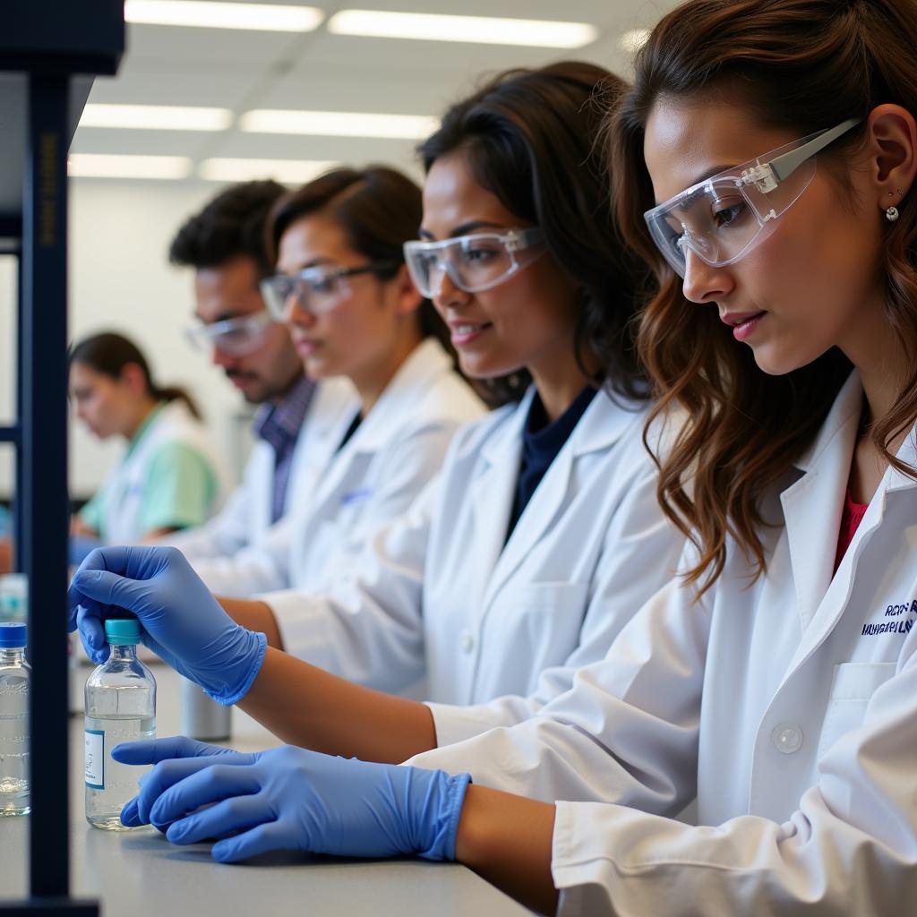 Students conducting research in a UTSW lab