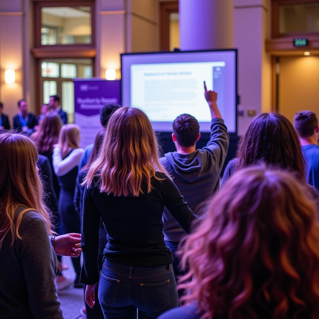 Students presenting research at the UW Research Symposium