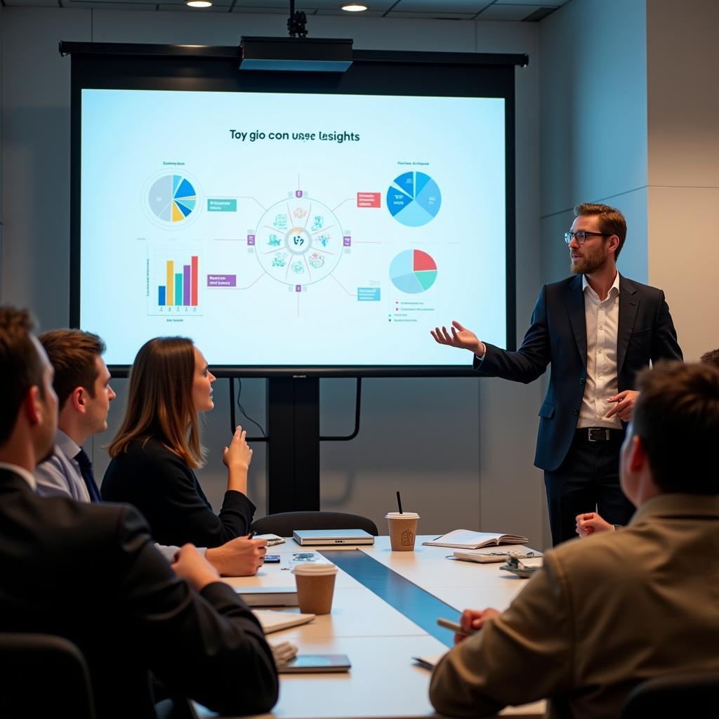 UX Researcher Presenting Findings in Meeting