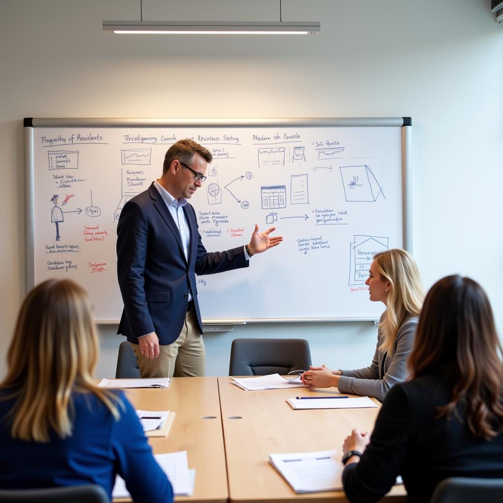 Vice President of Research Leading a Meeting