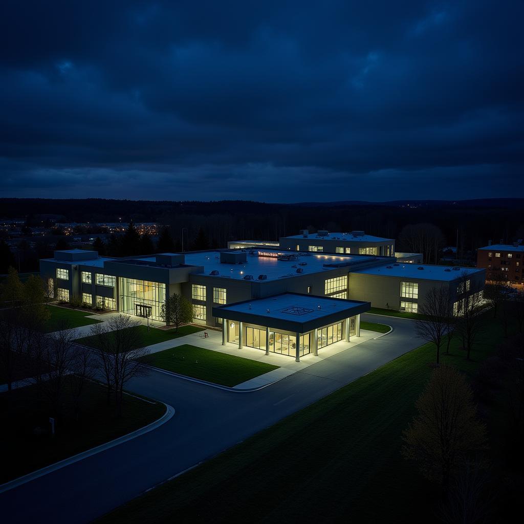 Night view of Virginia Tech Corporate Research Center