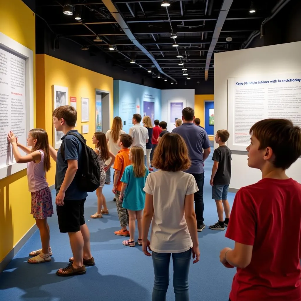 Visitors interacting with exhibits at the Institute for Creation Research Discovery Center