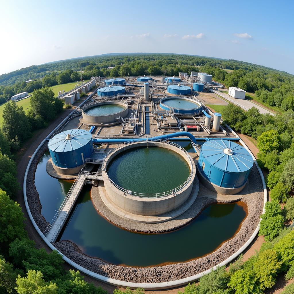 Modern wastewater treatment plant