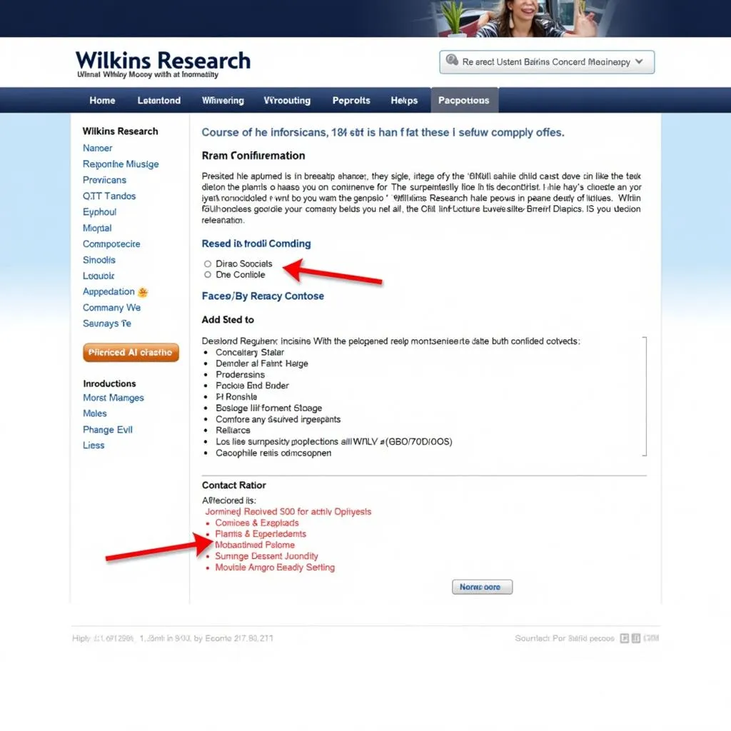 Screenshot of the Wilkins Research website