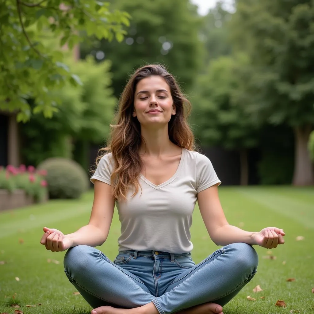 Woman Practicing Mindfulness for Anxiety