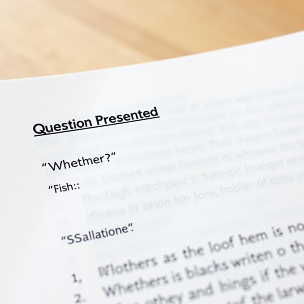 Writing a Concise Question Presented in a Legal Memorandum